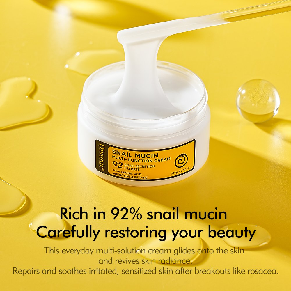 92% Snail Secretion Filtrate Extract Face Beauty Cream Damaged Skin Repair Relieve Redness Hyaluronic Acid Snail Face Cream