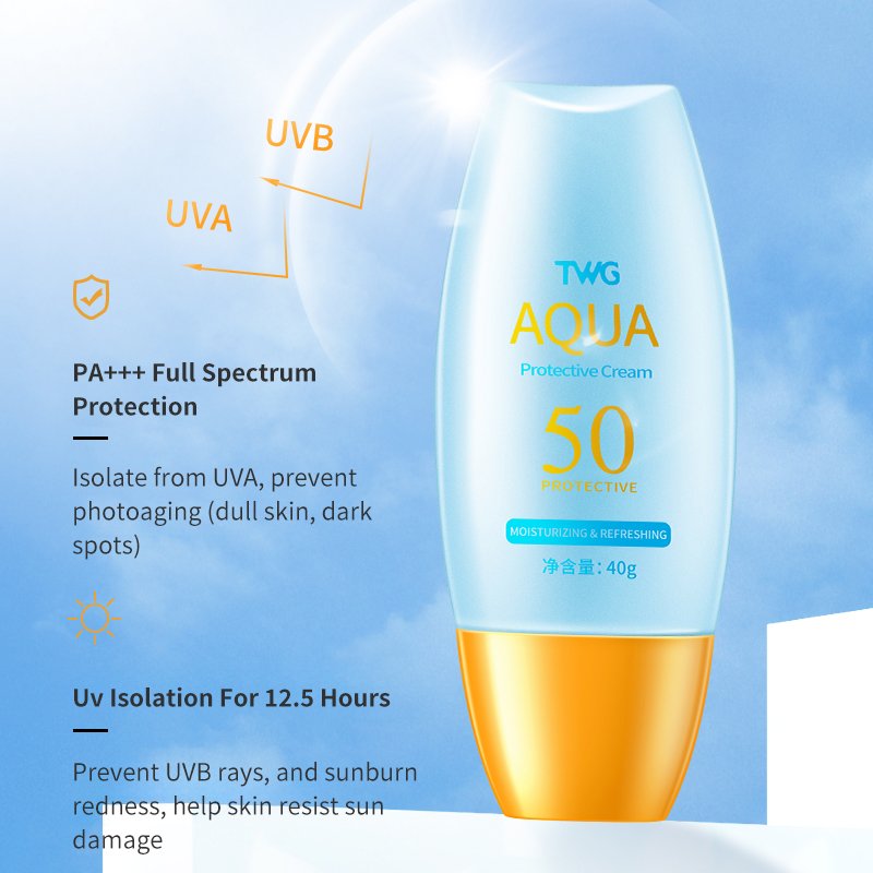 TWG SPF50 Sunblock Cream Moisturizer Whitening Waterproof Skin Protective Face Cream Sunscreen Cream