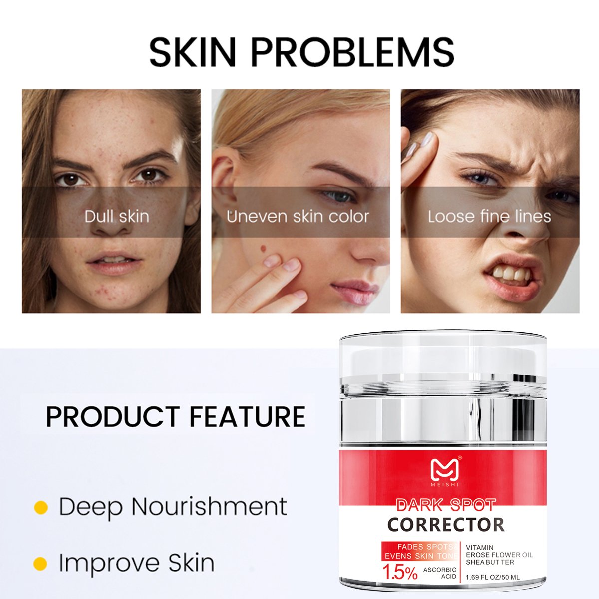 Private Label Whitening Brightening Pimples Dark Spot Remover Corrector Face Cream