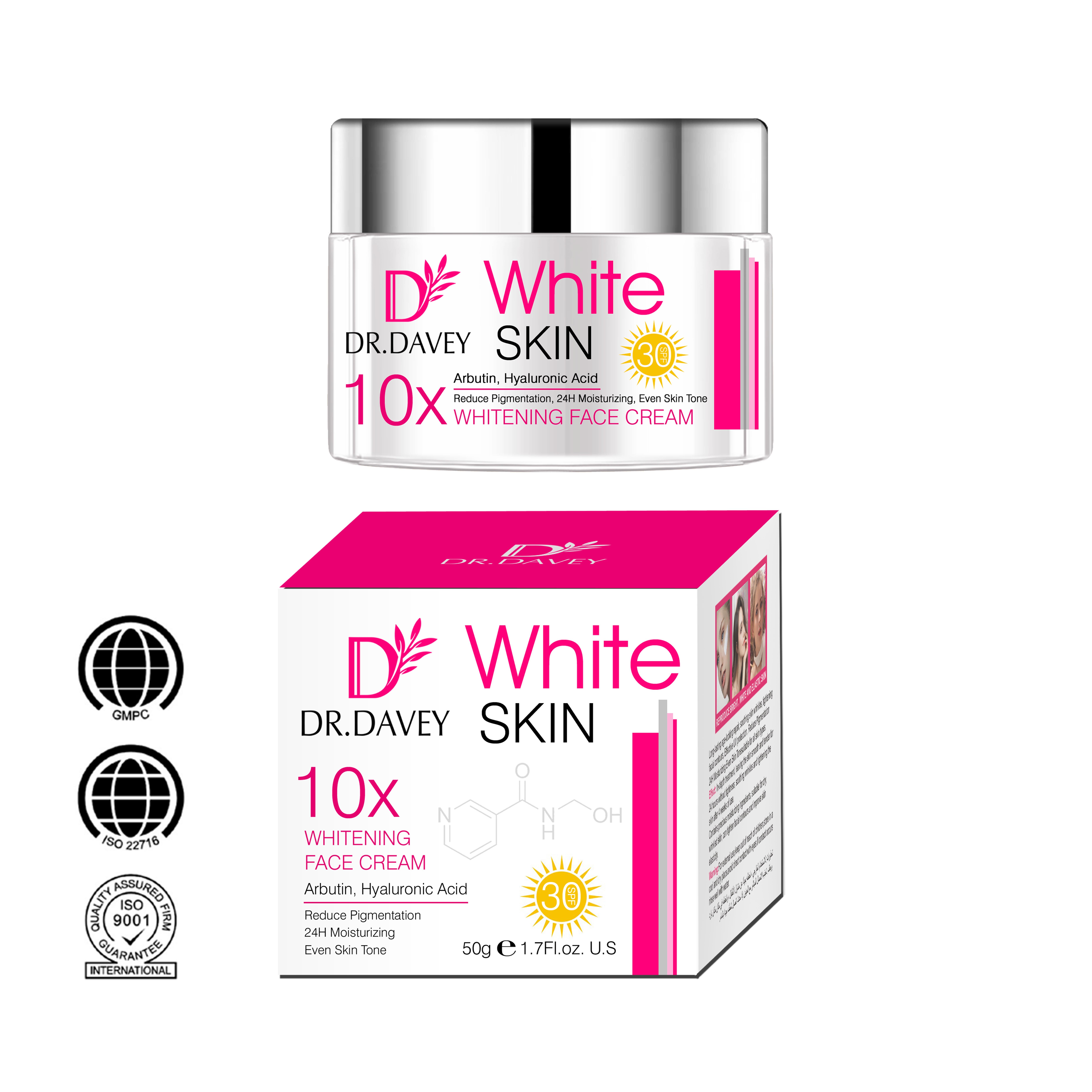 DR.DAVEY Whitening face cream for Dark Skin Lightening Cream Brightening and Moisturizes for Body Face