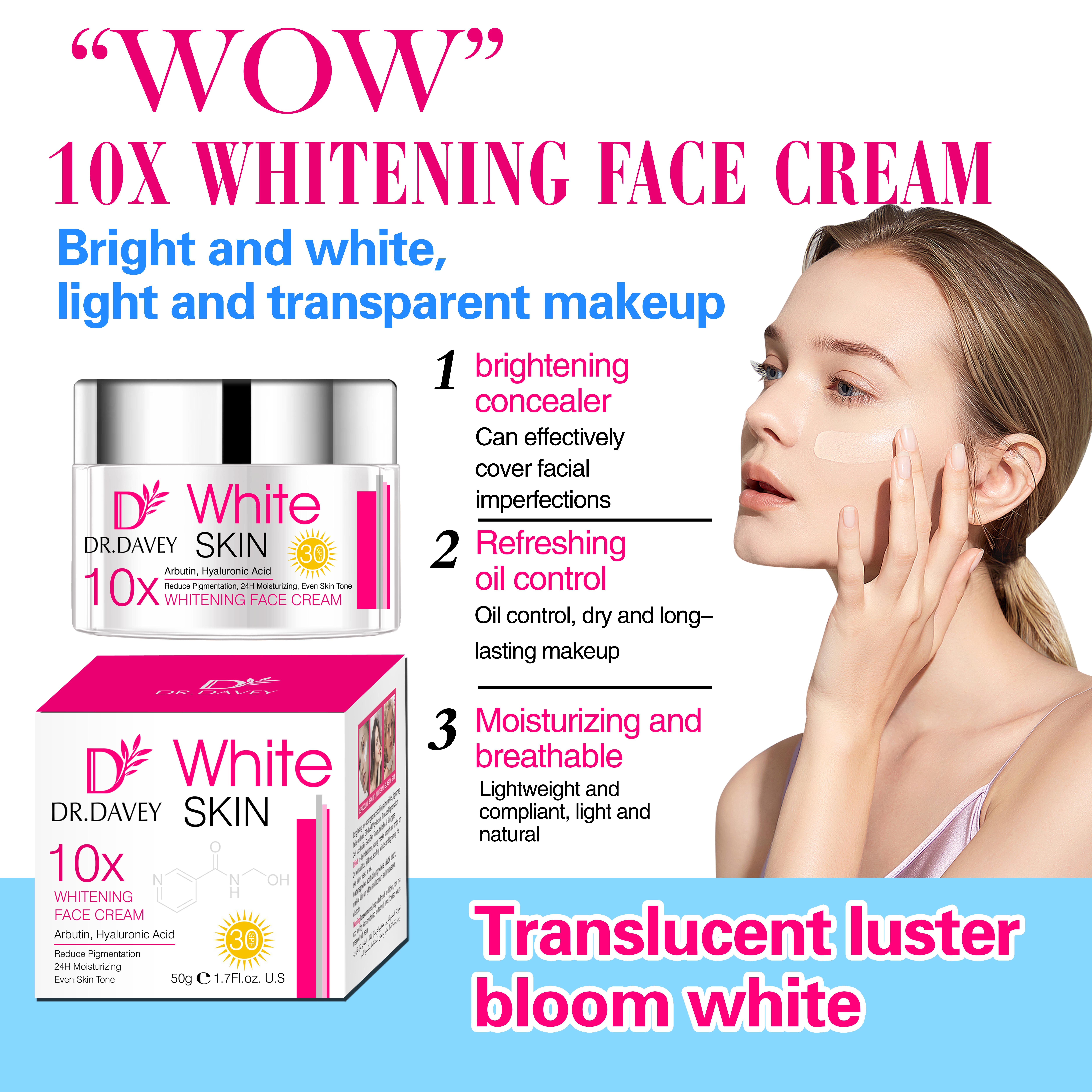 DR.DAVEY Whitening face cream for Dark Skin Lightening Cream Brightening and Moisturizes for Body Face
