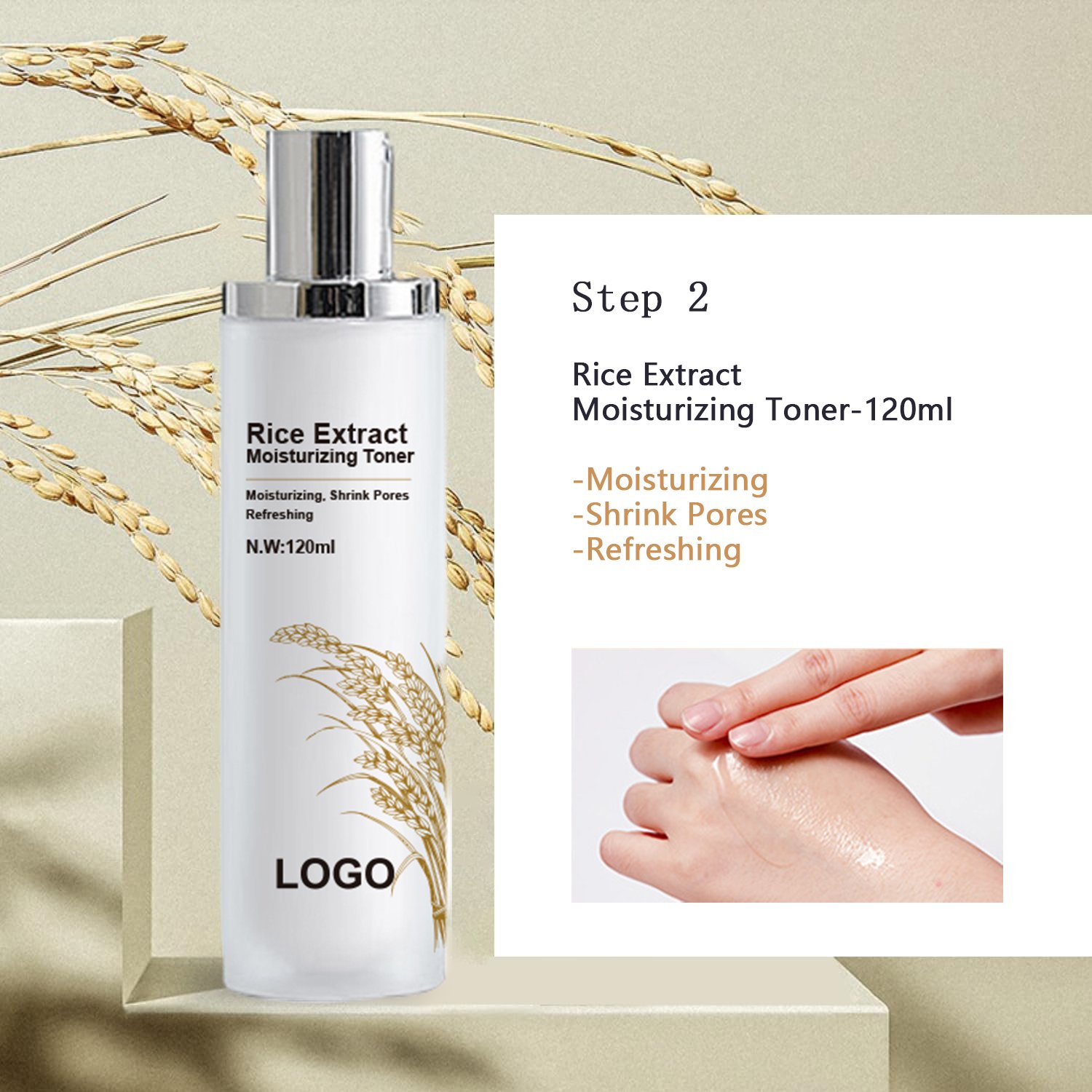 Private Label Wholesale Organic Skincare Products Face Whitening Face Wash Rice Water Extract Korean Skin Care Set