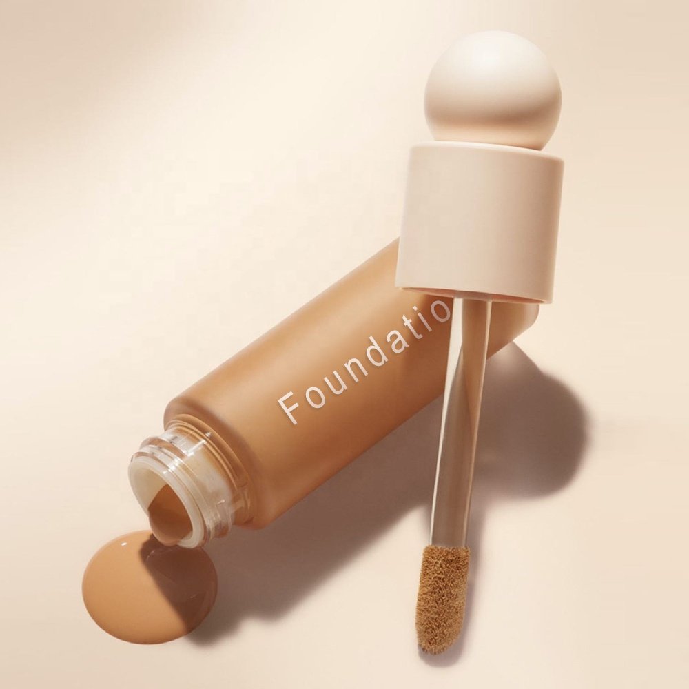 24 Hour Water Proof High Quality 2023 Foundation Liquid Glass Bottle Wholesale Custom Logo Face Full Cover Makeup Foundation