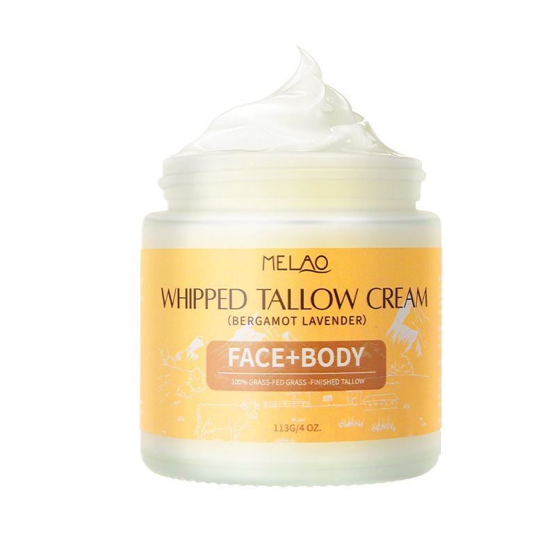 113g/4 oz. MELAO WHIPPED TALLOW face cream with UNSCENTED 100% GRASS-FED TALLOW moisturizing creams for deeply nourish
