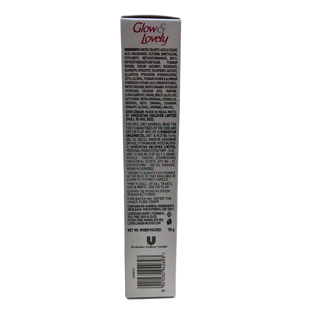 GLOW & LOVELY CREAM (INDIA DOMESTIC) 110GM X 36 ADVANCED MULTIVITAMIN (CAPSULES) Sun Protection Female Adults Face Cream