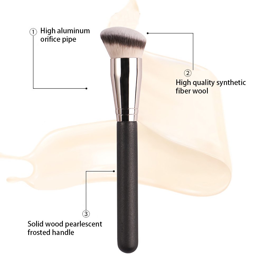 DailyQueen Individual Kabuki Foundation Vegan hair Makeup Brush Luxury Face Flat Top Makeup Tool for Liquid Cream Powder Buffing