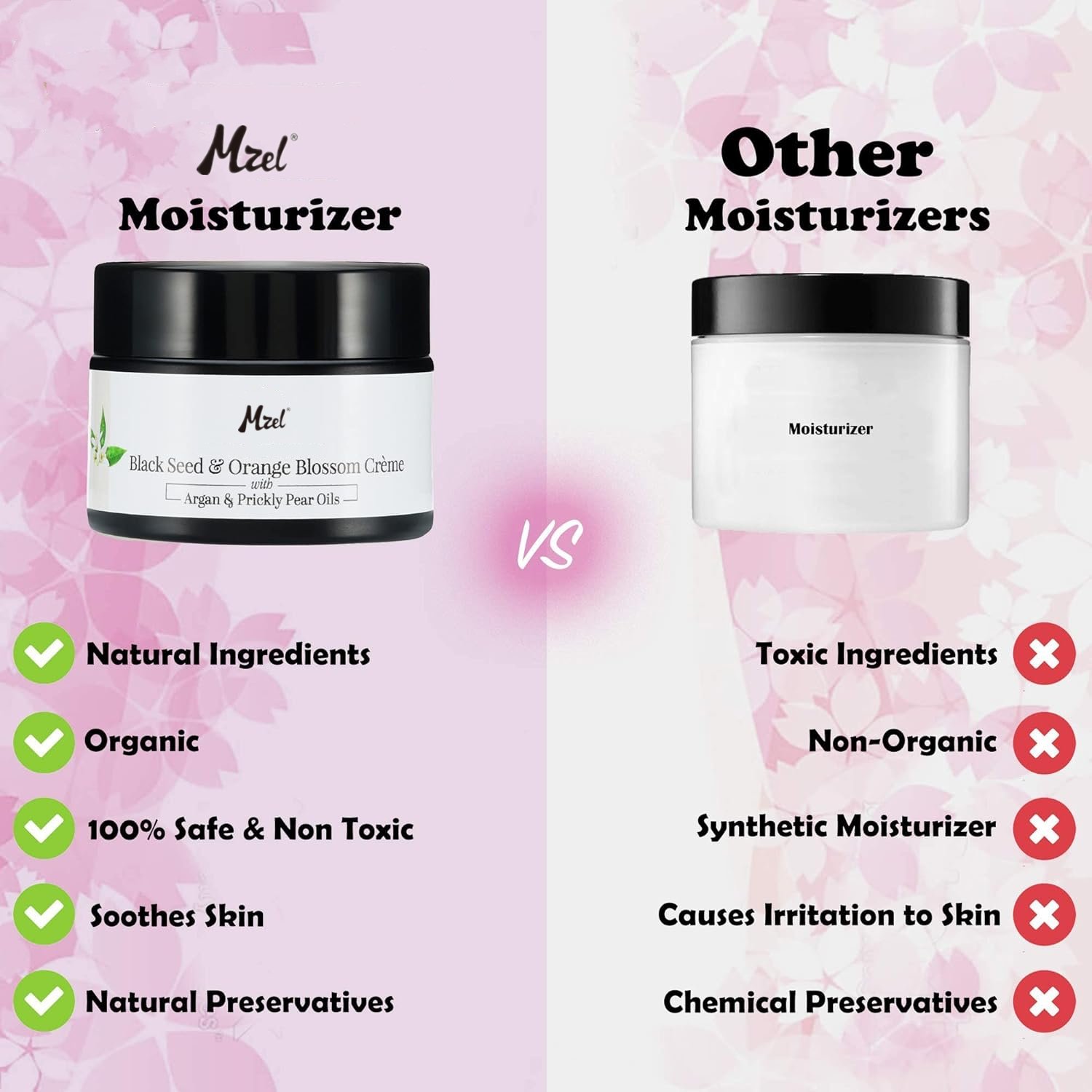 Black Seed Oil Orange Blossom Water Face Moisturizer Cream with Organic Argan Oil | Dark Spot Corrector, Acne Scar Treatment