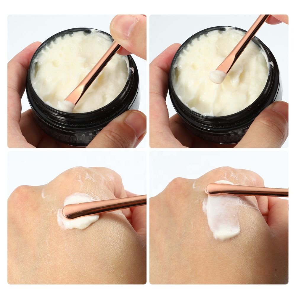 Luxury Metal Cosmetic Spoon Face Cream Mixing 60mm Mini Small Gold Cosmetic Spatulas