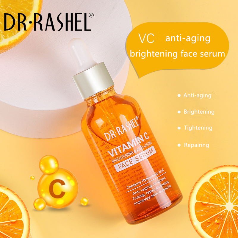 DR RASHEL anti aging brightening skin products vitamin c face serum cream toner cleansing milk cleanser 5 piece skin care set