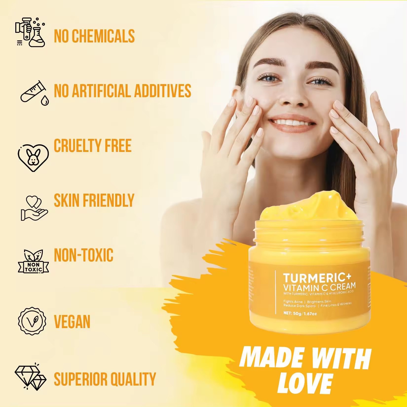 Wholesales Dark Spot Corrector Remover Anti Aging Pigmentation Brightening Whitening Lightening Moisturizer Turmeric Face Cream