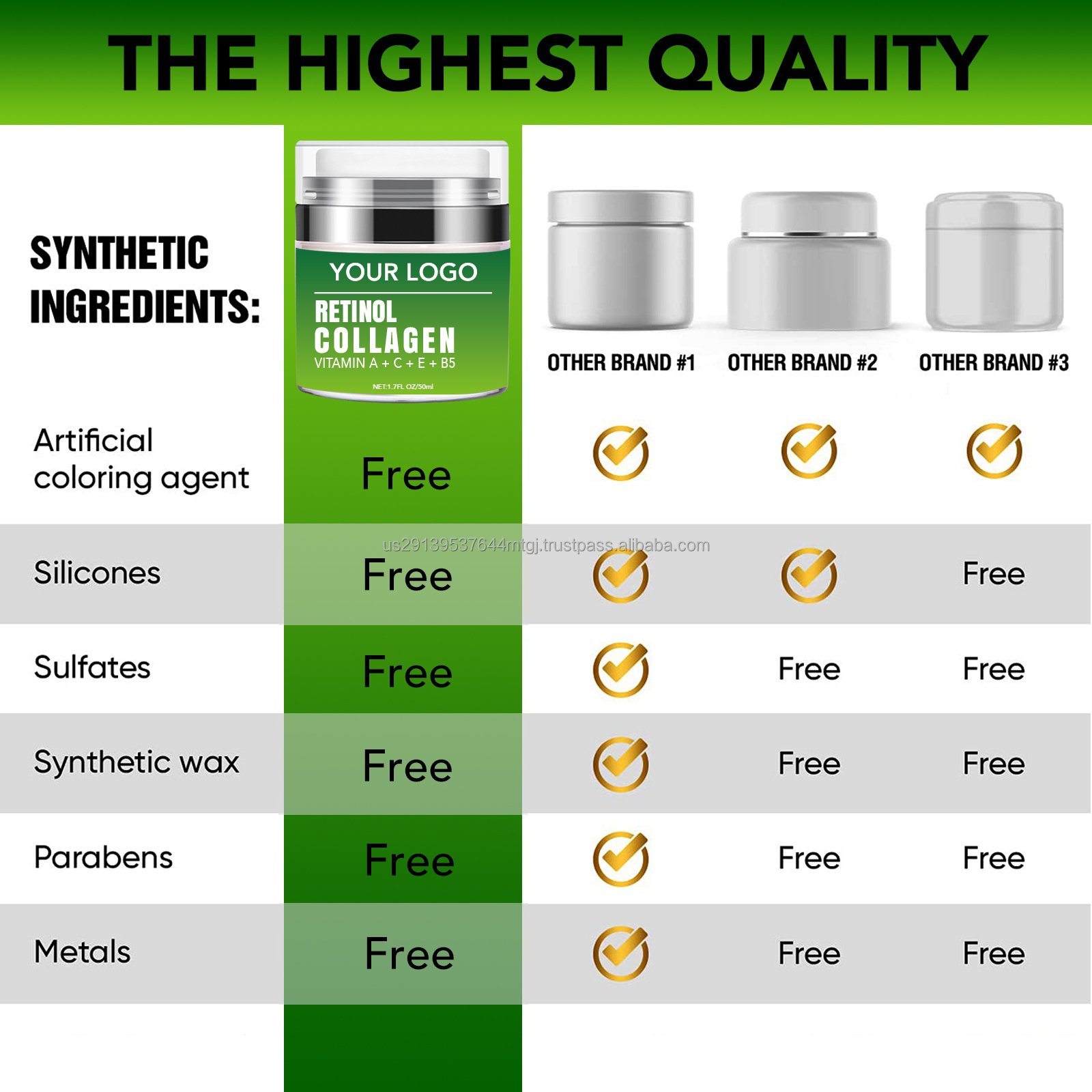 Private Label Care Facial Cream Wholesale Skin Whitening Cream Retinol Collagen vitamin c face Cream