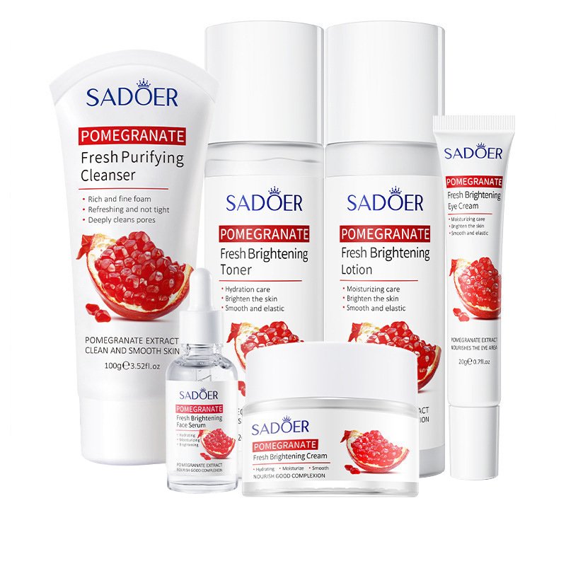 Fast Shipping Pomegranate Fresh Series Moisturizing Face Cream Cleanser Essence Eye Cream Skin Care Set