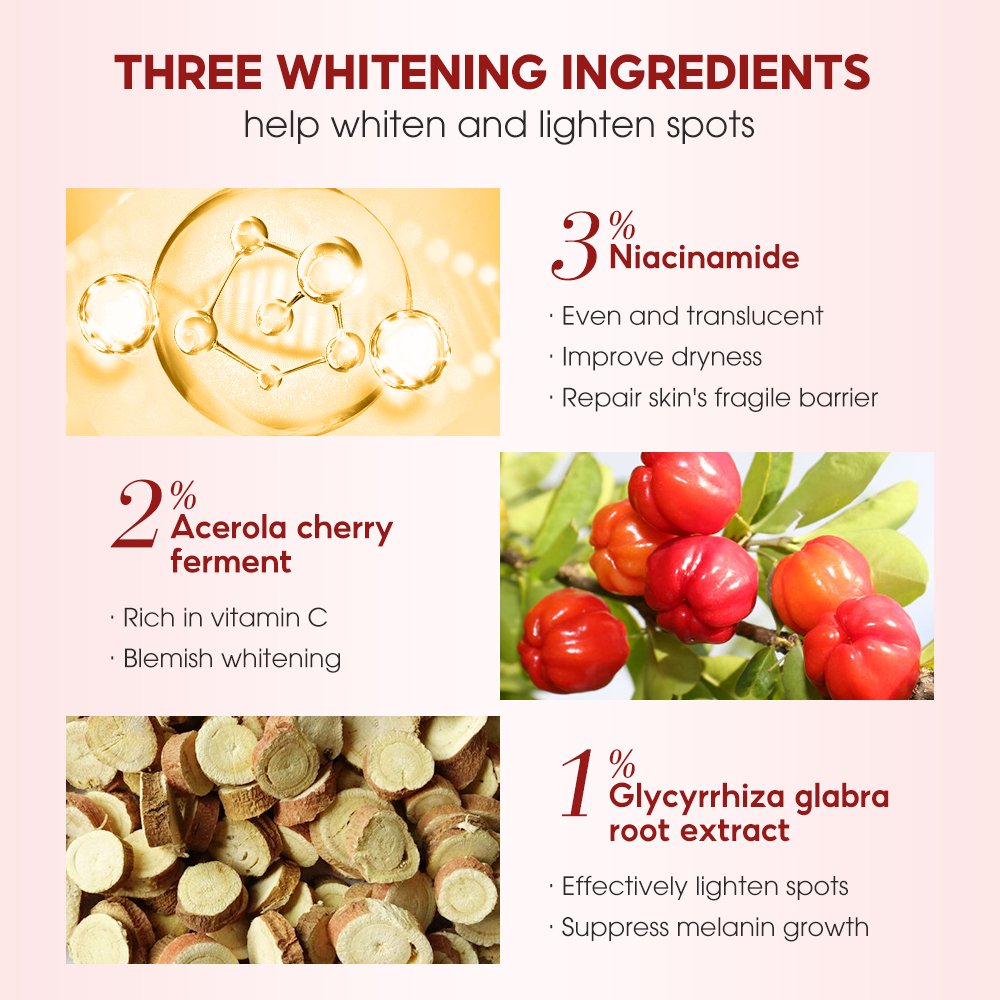 Organic Face Cream 50g Acerola Cherry Whitening Acne-Fighting Set Niacinamide Vitamin Aqua Snail Skin Care Brightening SKINEVER