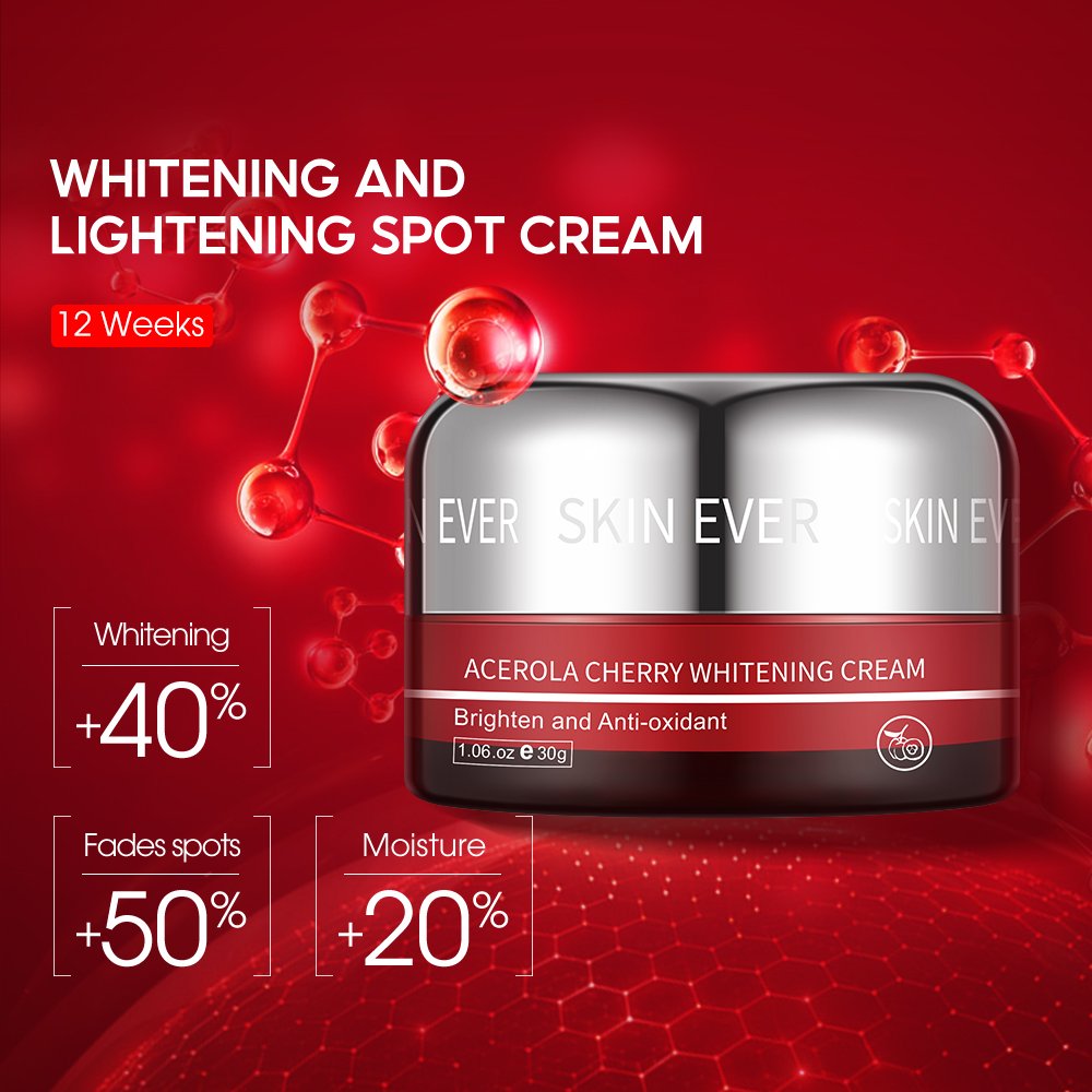 Organic Face Cream 50g Acerola Cherry Whitening Acne-Fighting Set Niacinamide Vitamin Aqua Snail Skin Care Brightening SKINEVER
