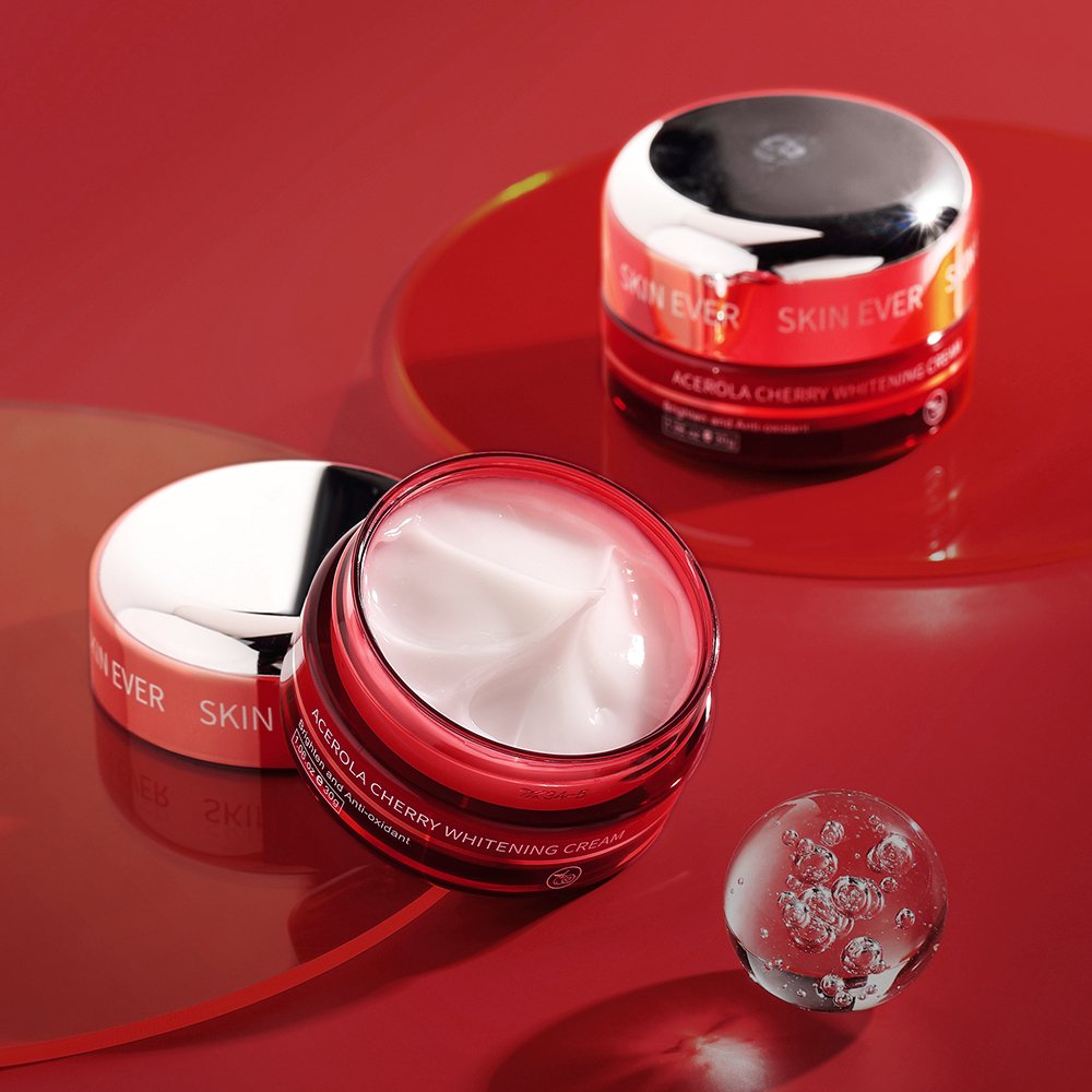Organic Face Cream 50g Acerola Cherry Whitening Acne-Fighting Set Niacinamide Vitamin Aqua Snail Skin Care Brightening SKINEVER