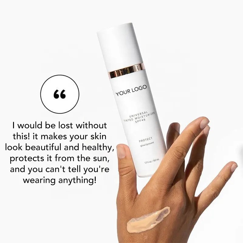 Private Label Sunscreen Whitening Cream SPF 46 All-in-one Lightweight Color Beauty Skin Care Products Face Cream