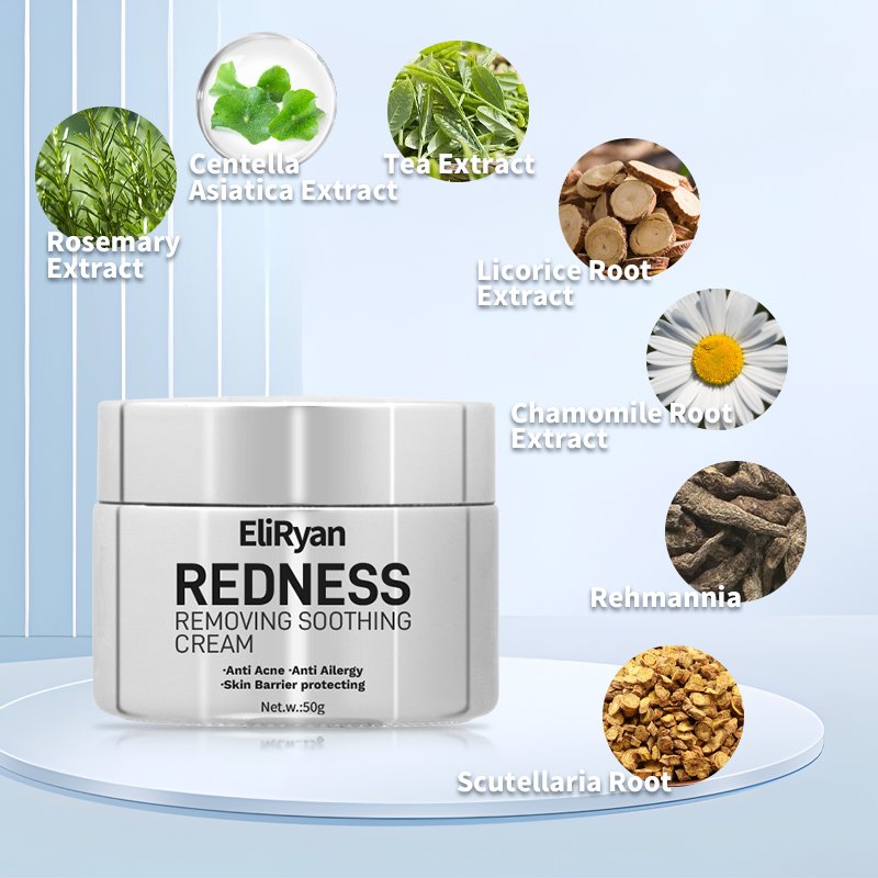 Custom Logo Private Label Skincare Organic Vegan Anti Allergy & Acne Redness Removing Soothing Face Cream For Home Use