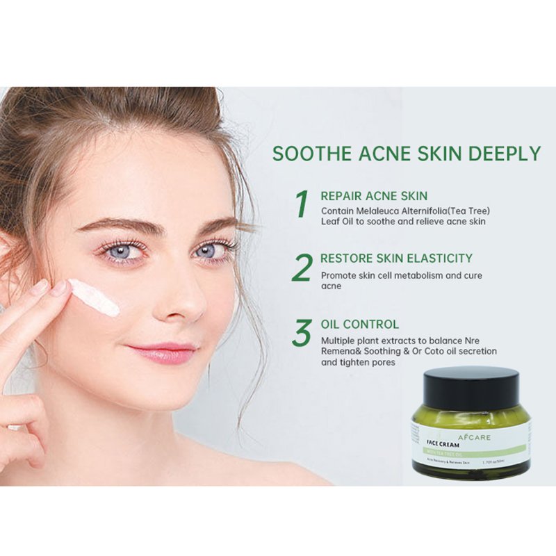 The Best Face Cream for Ladies Paraben-free Anti Acne & Moisturizing and Tea Tree & Purslane Green Face Paste Cream