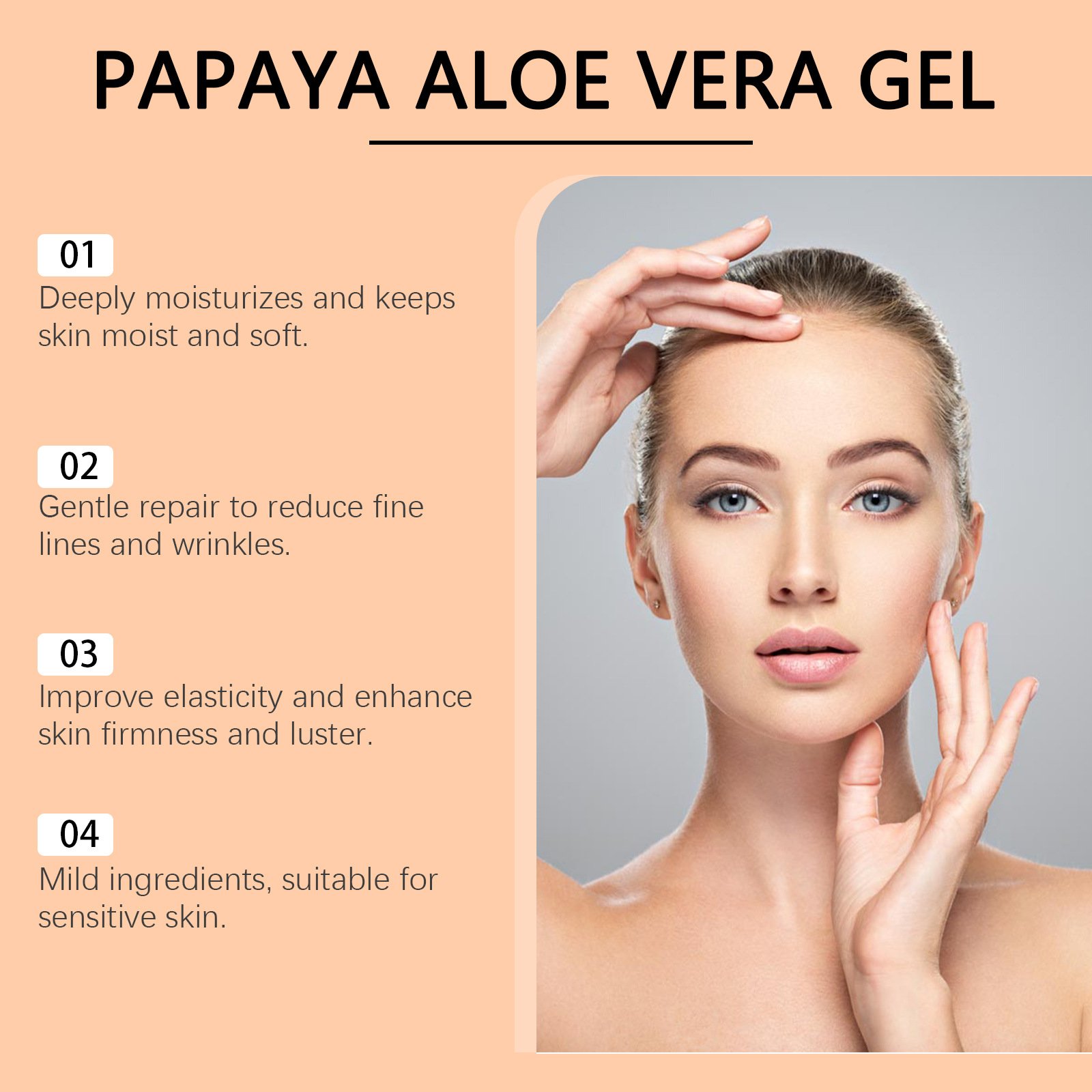 Natural Organic Face Moisturizer Facial Cream Anti-Wrinkle Moisturizing Lotion Papaya Aloe face cream