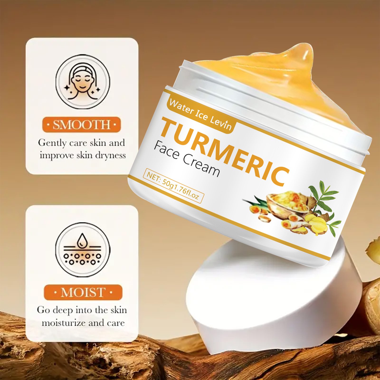 Turmeric moisturizing cream Soothing and moisturizing Vitamin C Turmeric anti-aging face cream 50g