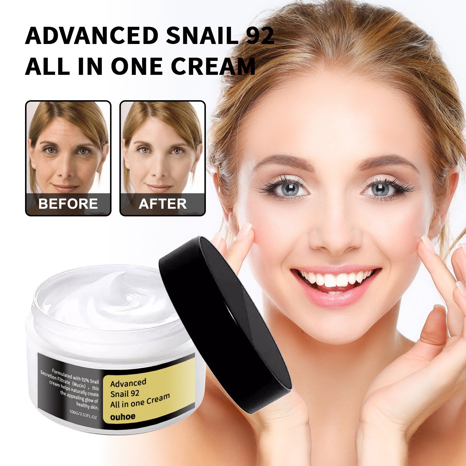 Advanced Snail 92 All In One Face Firming Moisturizing Remove Wrinkles Face skin care Anti Aging Snail Essence Face Cream