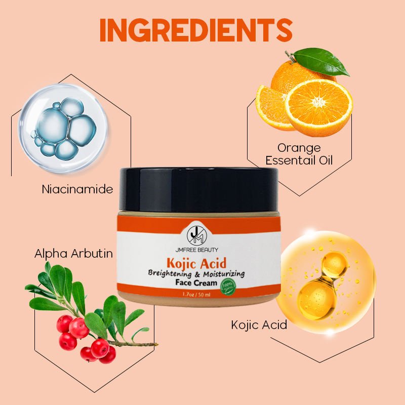 JMFREE Beauty Skin Care Dark Spot Removing Acne Skin Whitening Brightening Anti Aging Wrinkle Kojic Acid Face Cream