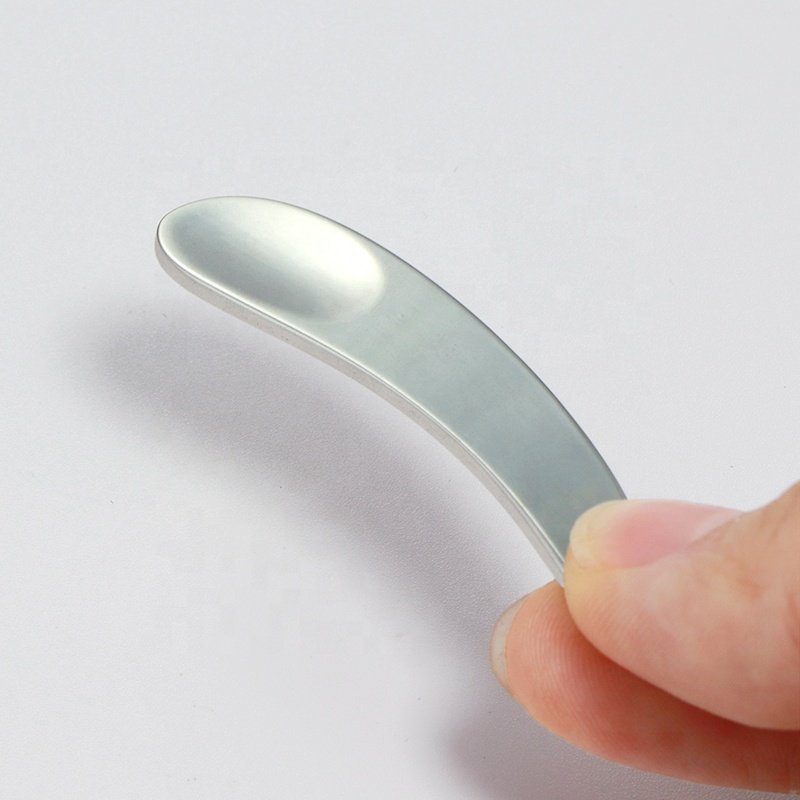 Private label Mini Face Cream Mixing Makeup Spatula tiny Metal Moon Cosmetic Spatula