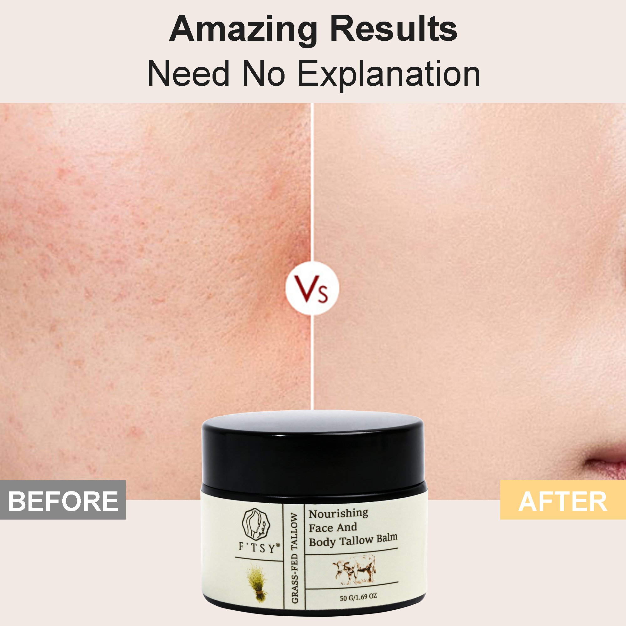 Private Label Oem Custom Face Cream Natural 100% Olive Oil Honey Beef Tallow Moisturizer Cream Tallow Balm