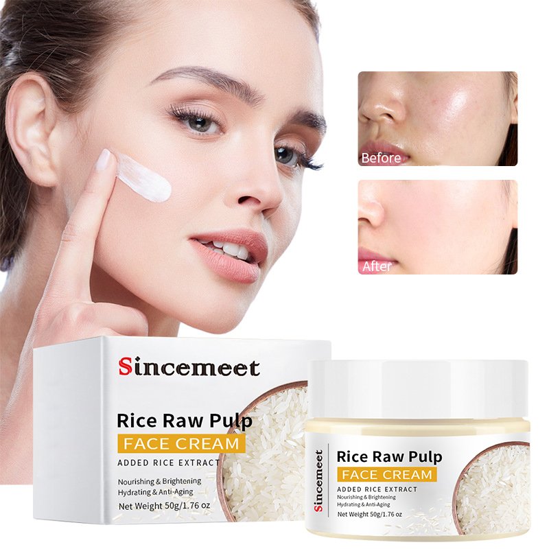 Cosmetics Beauty Care Best Facial Skin Care Products Rice Raw Pulp Hydrating And Rejuvenating Moisturizer Face Cream