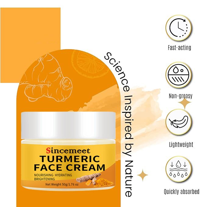 Private Label 50g 100% Natural Turmeric Acne Treatment Dark Spot Removing Facial Skin Whitening Tumeric Cream Face Cream