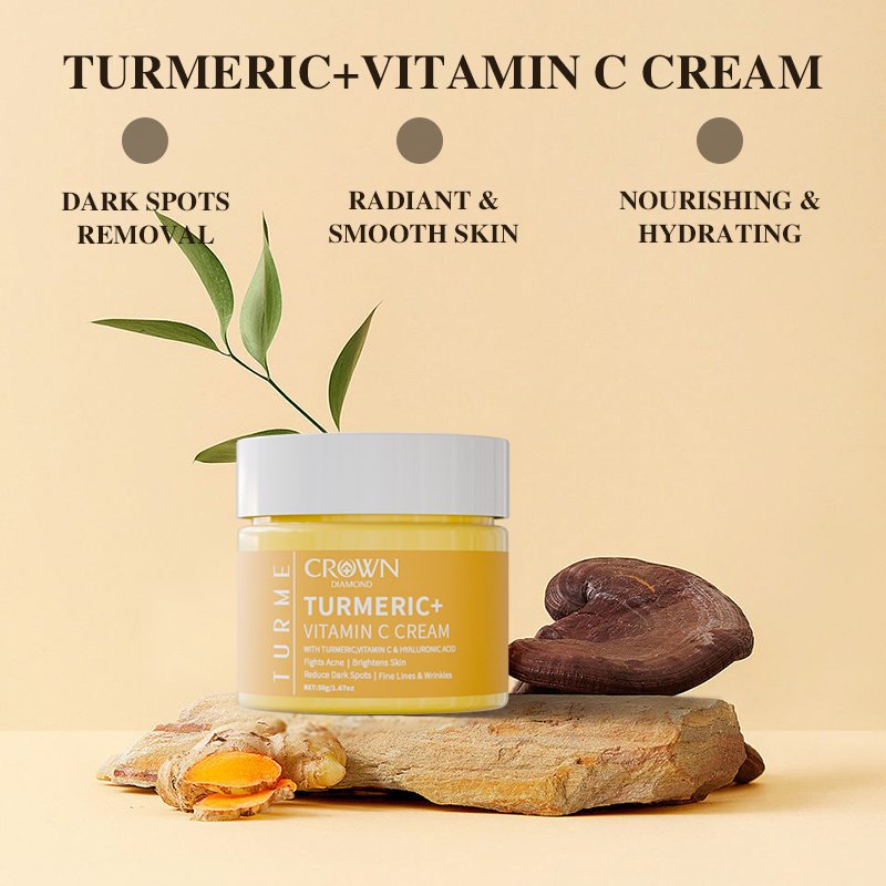 Private Label Natural Organic Facial Whitening Moisturizing Anti Aging Pigmentation Dark Spot Removal Turmeric Face Cream