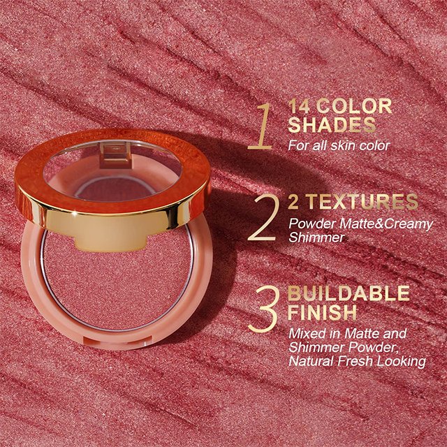 Luminous Blush Makeup Glow Warm Tone |Cream Blush,Highlighter| Eyeshadow High Pigmented&Blendable | Shape & Highlight Face|