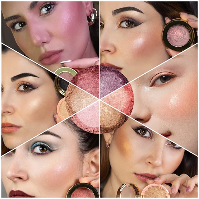 Luminous Blush Makeup Glow Warm Tone |Cream Blush,Highlighter| Eyeshadow High Pigmented&Blendable | Shape & Highlight Face|