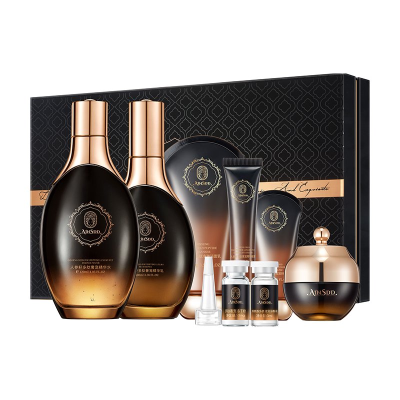 Beauty Skin Care Product Ginseng Seed Polypeptide Luxury Moisturizer Anti-wrinkle Hyaluronic Acid Face Cleanser Skin Care Set