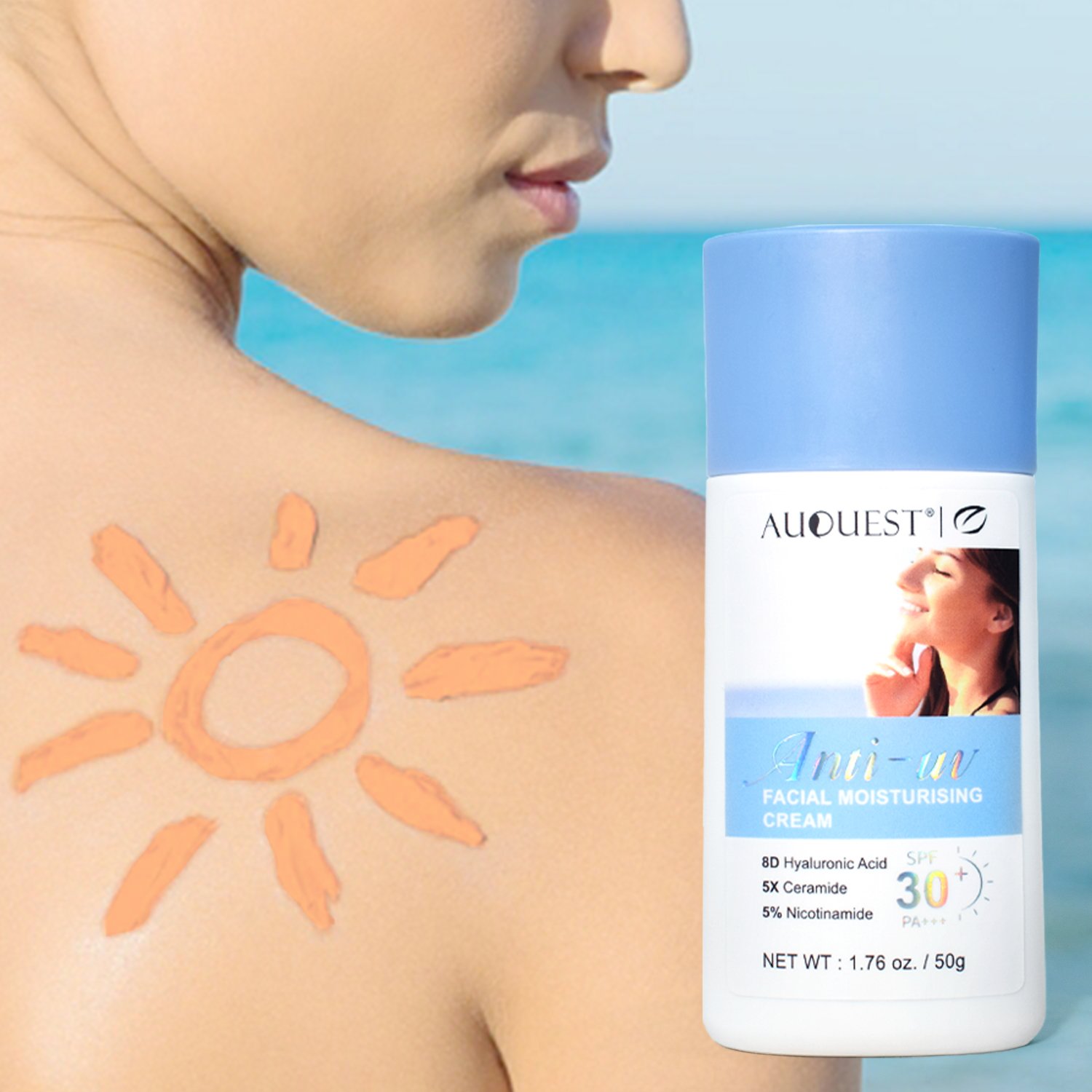 Wholesale spf 30+ Anti uv moisturizing face cream organic whitening Brightening anti aging face cream