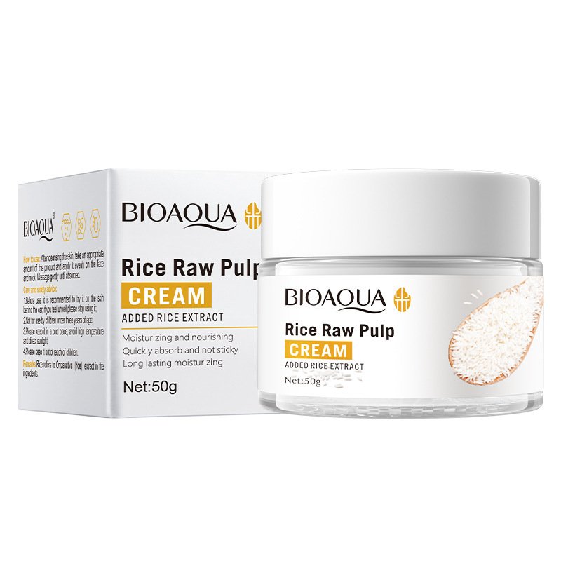 Private Label Tightening Cream Rice Pulp Improve Roughness Shrink Pores Anti Wrinkle Moisturizing Nourishing Face Cream