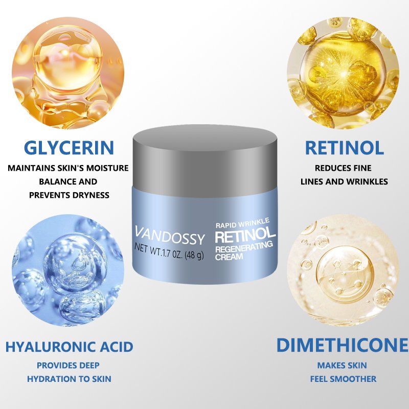Custom 50ml Hyaluronic Acid Facial Cream Best Skin Moisturizing Retinol Face Cream Anti Aging