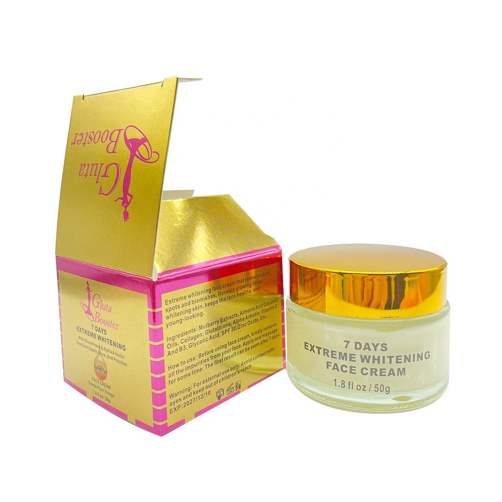 Private Label Effective Glutathion Arbutin Treat Dark Spots Acne Freckles Skin Lightening 7 Days Super Whitening Face Cream