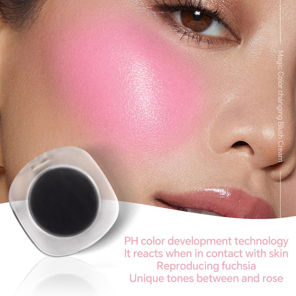 SENKA Private Label Cheek Face Makeup Magic Pink PH Color Changing Black Blush Cream