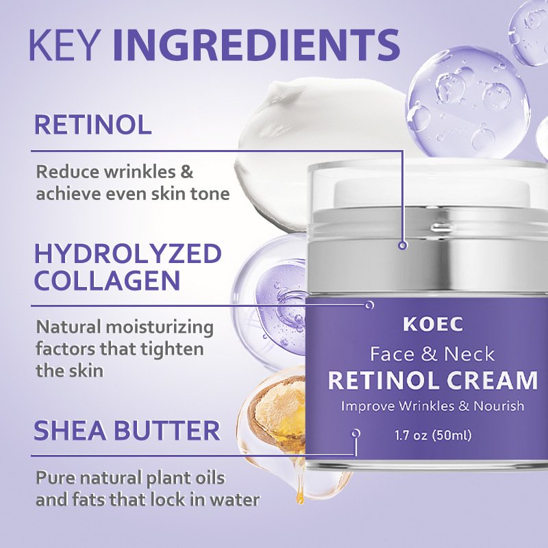 Retinol Face Moisturizer Rapid Wrinkle Repair Daily Anti-Aging Face Cream with Hyaluronic Acid to Fight Fine Lines Dark Spots