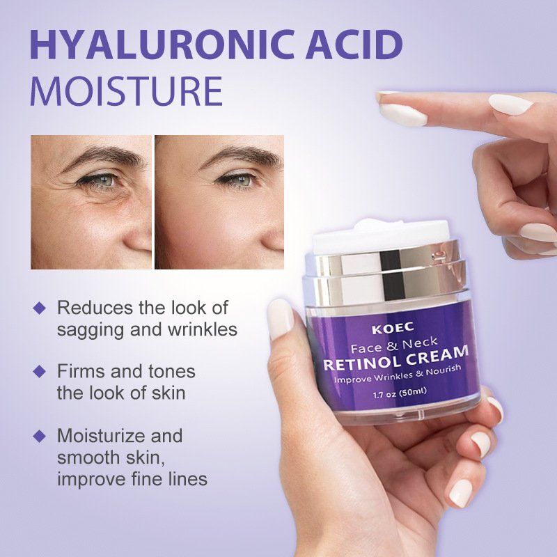 Retinol Face Moisturizer Rapid Wrinkle Repair Daily Anti-Aging Face Cream with Hyaluronic Acid to Fight Fine Lines Dark Spots