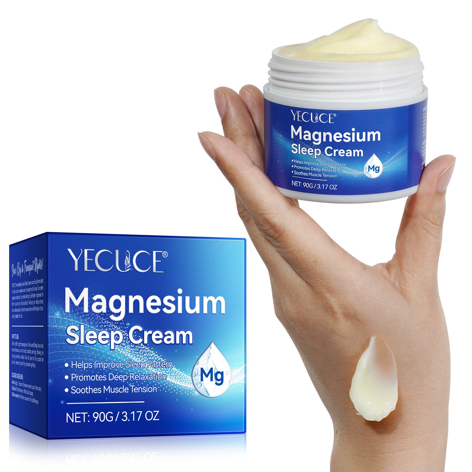 YECUCE enhance resistance improve sleep soothing calming 90g sleeping face cream,body skin magnesium oil muscle sleep cream