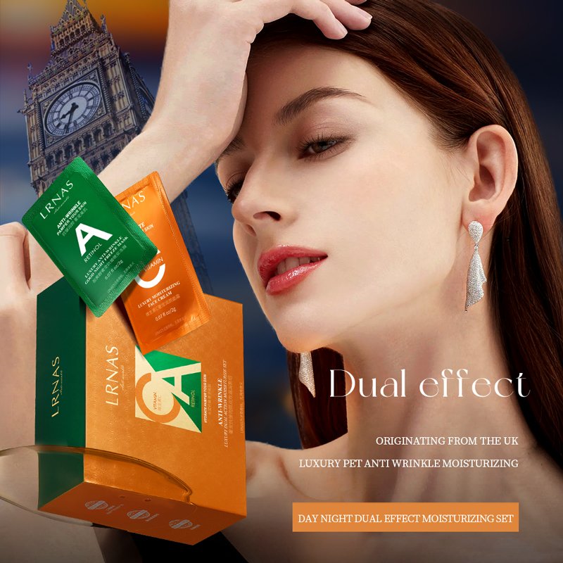 Private Label LRNAS Day And Night Skincare Products Dual Effects Vitamin C Moisturizing Face Cream Anti Wrinkle Freeze Mask
