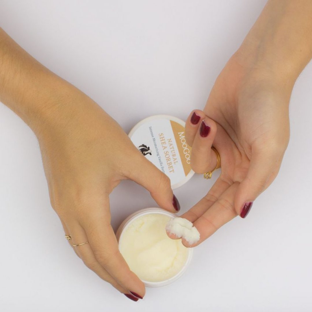 MooGoo Shea Sorbet Vanilla Butter Balm 50g Face Cream & Lotion Intense Moisturising Vanilla Butter Balm for dry skin and areas