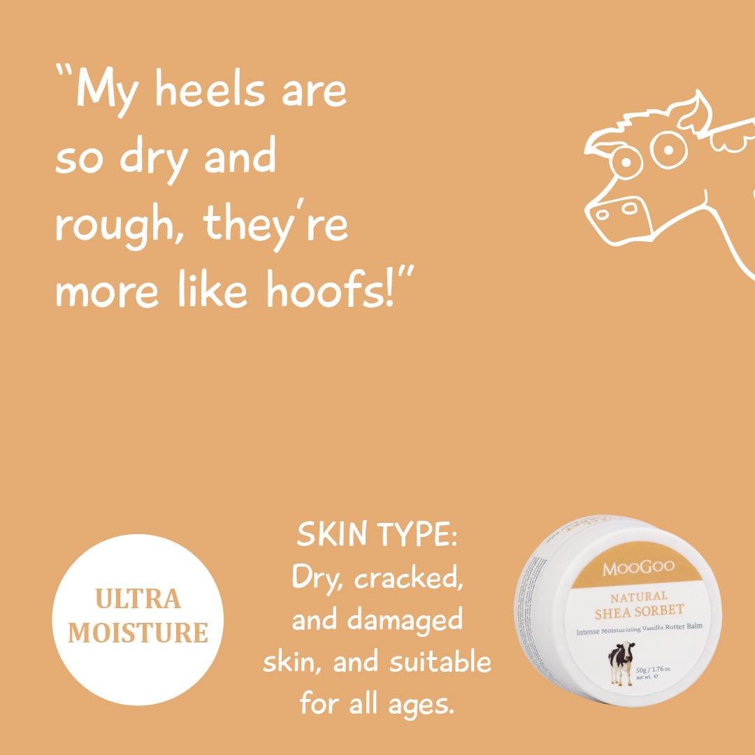MooGoo Shea Sorbet Vanilla Butter Balm 50g Face Cream & Lotion Intense Moisturising Vanilla Butter Balm for dry skin and areas