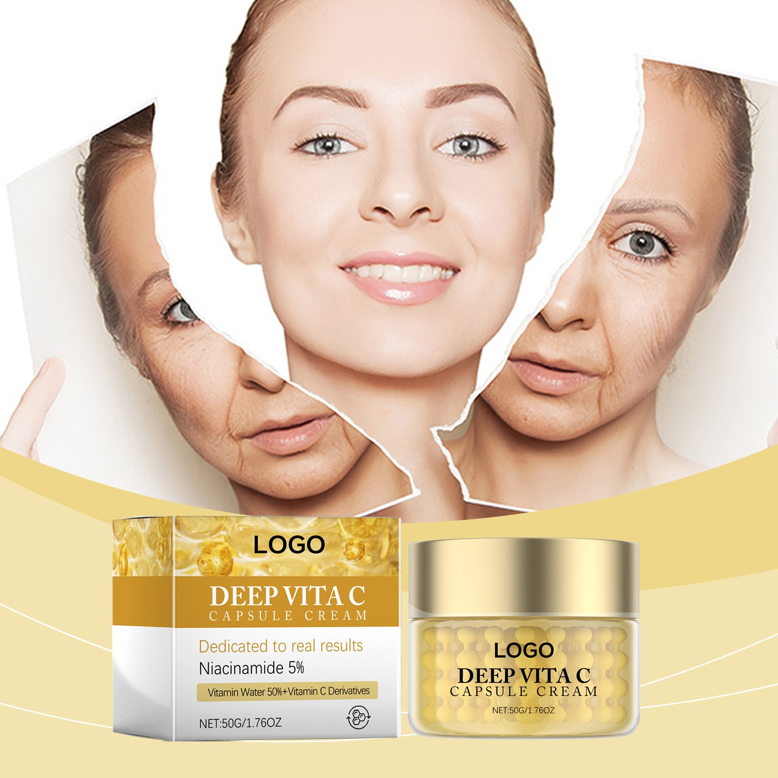 Anti-wrinkle Lift Brightening Skin Care Hyaluronic Acid Vitamin C Collagen Facial Discoloration Correcting whitening face cream
