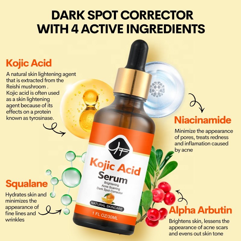 KOJIC Acid Face Moisturizer Cream Vitamin C Infused Whitening & Lightening Soap Fragrant Brightening FACE Cream Sets