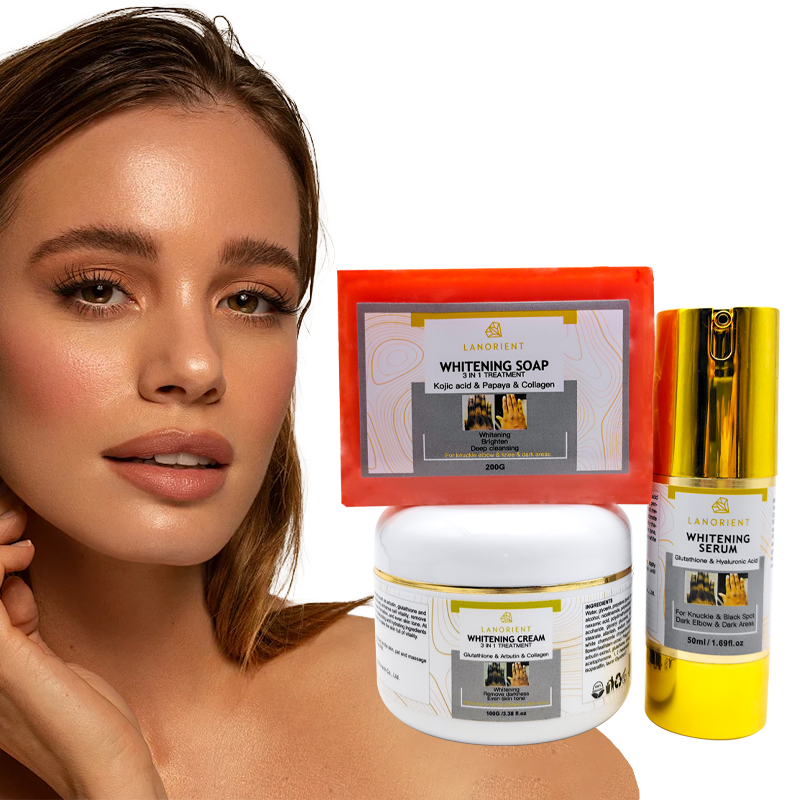 L-Glutathione Whitening Skin Care Serum Deep Cleansing Exfoliating Face Kojic Soap Moisturizing Face Cream Retinol Skin Care Set