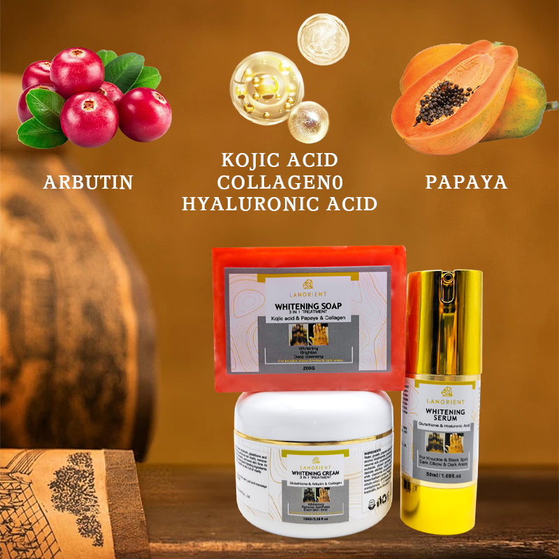 L-Glutathione Whitening Skin Care Serum Deep Cleansing Exfoliating Face Kojic Soap Moisturizing Face Cream Retinol Skin Care Set