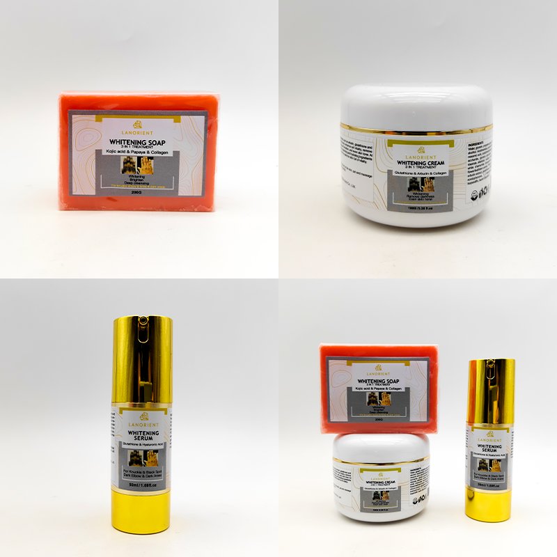 L-Glutathione Whitening Skin Care Serum Deep Cleansing Exfoliating Face Kojic Soap Moisturizing Face Cream Retinol Skin Care Set